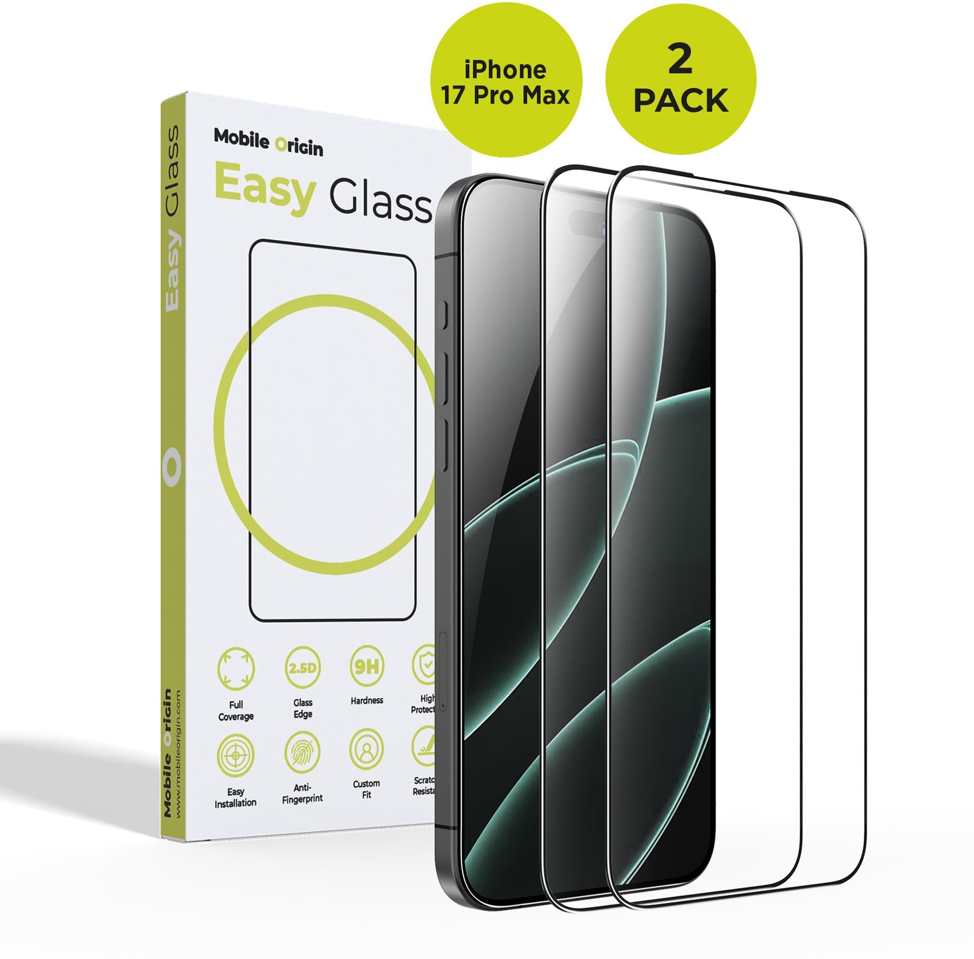 Mobile Origin EasyGlass iPhone 17 Pro Max, 2 pack