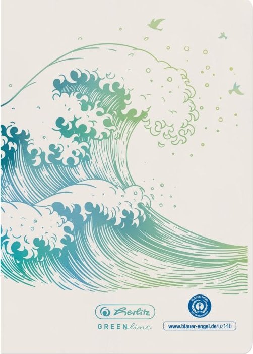 Herlitz Herlitz Notizheft A6 GREENline 32 Bl. liniert Welle