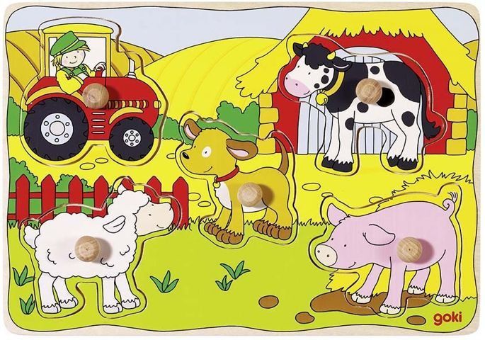 Goki Układanka z elementami do wkładania, w gospodarstwie... (57589)