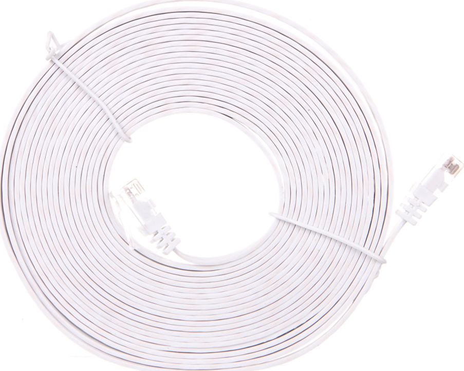 Goobay Patchk. Cat5e U/UTP flach wh 5,00m - 93361