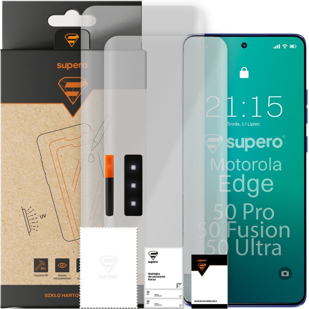 SUPERO Szkło hartowane UV do Motorola Edge 50 Pro/ 50 Fusion/ 50 Ultra, 2 szt.