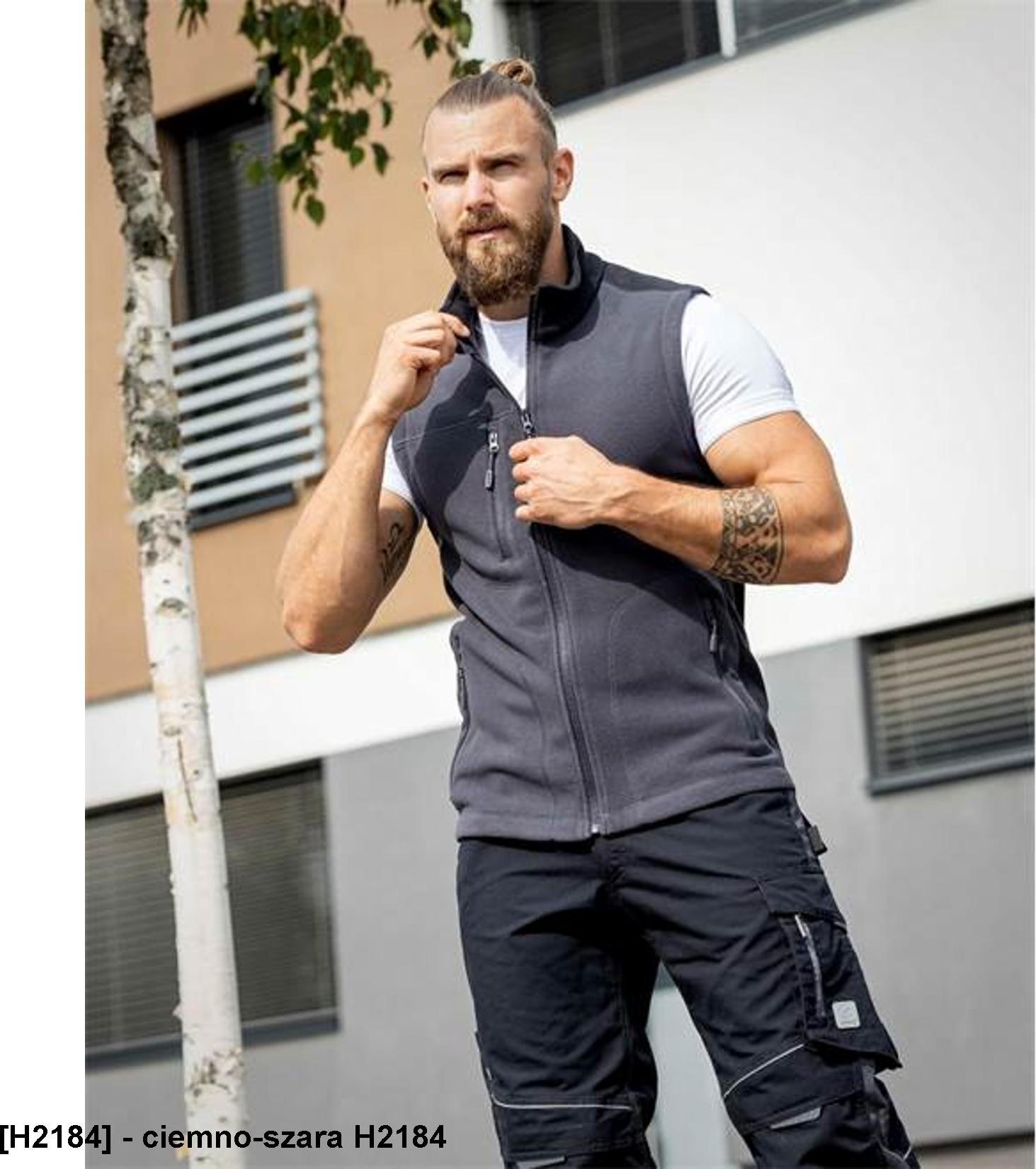 Ardon ARDON MARTIN - kamizelka męska polarowa - Ciemno-szara H2184 S