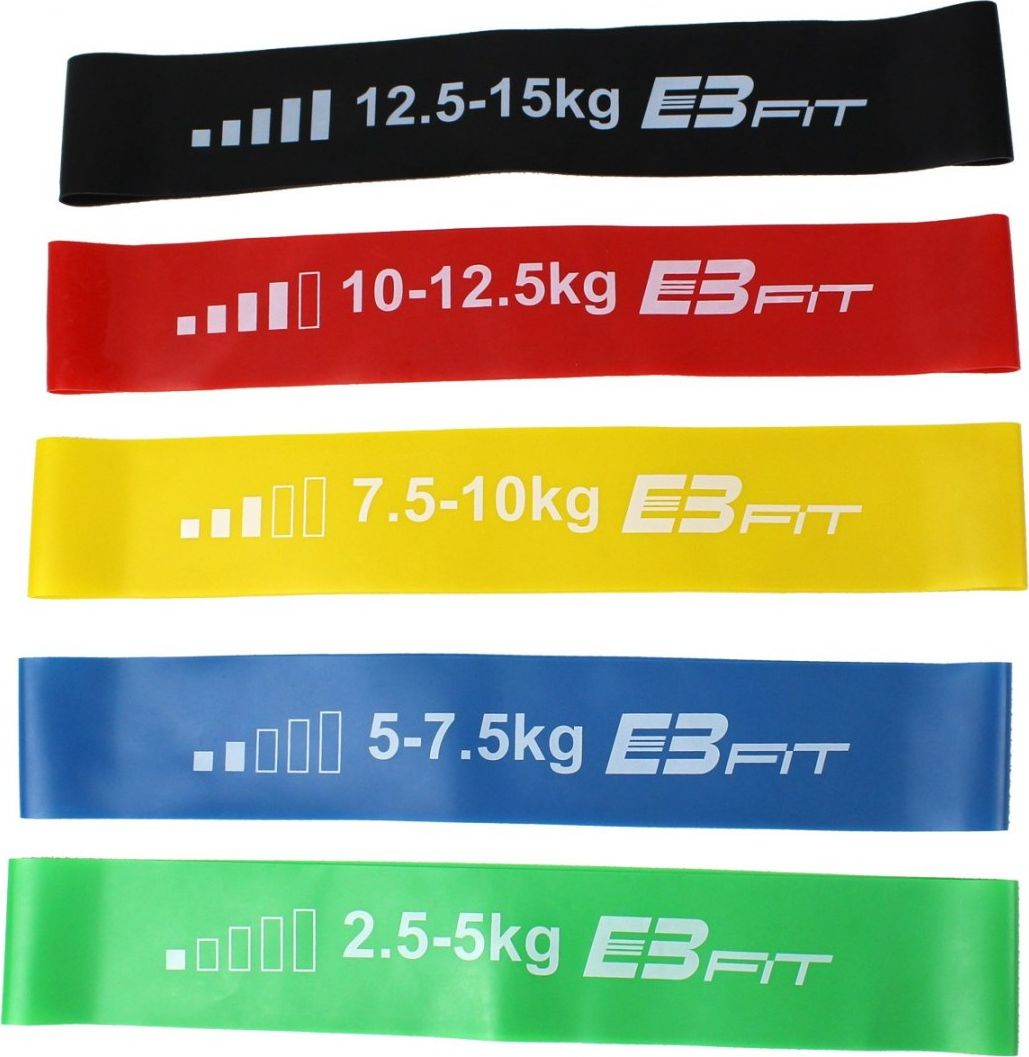 Eb Fit Mini Band różne poziomy oporu w zestawie wielokolorowy 5 szt.