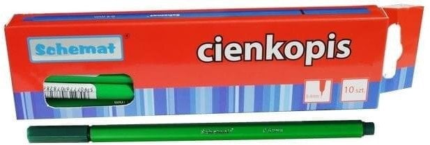 SCHEMAT Cienkopis 0,4mm ciemny zielony (10szt)