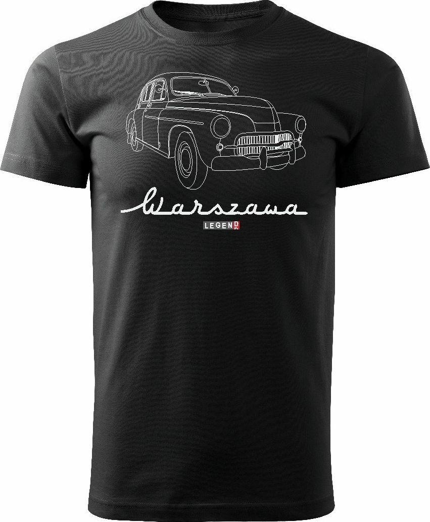 Topslang Koszulka z samochodem Warszawa męska czarna REGULAR XL