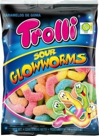 Trolli Kwaśne Świecące robaczki Żelki 200 g