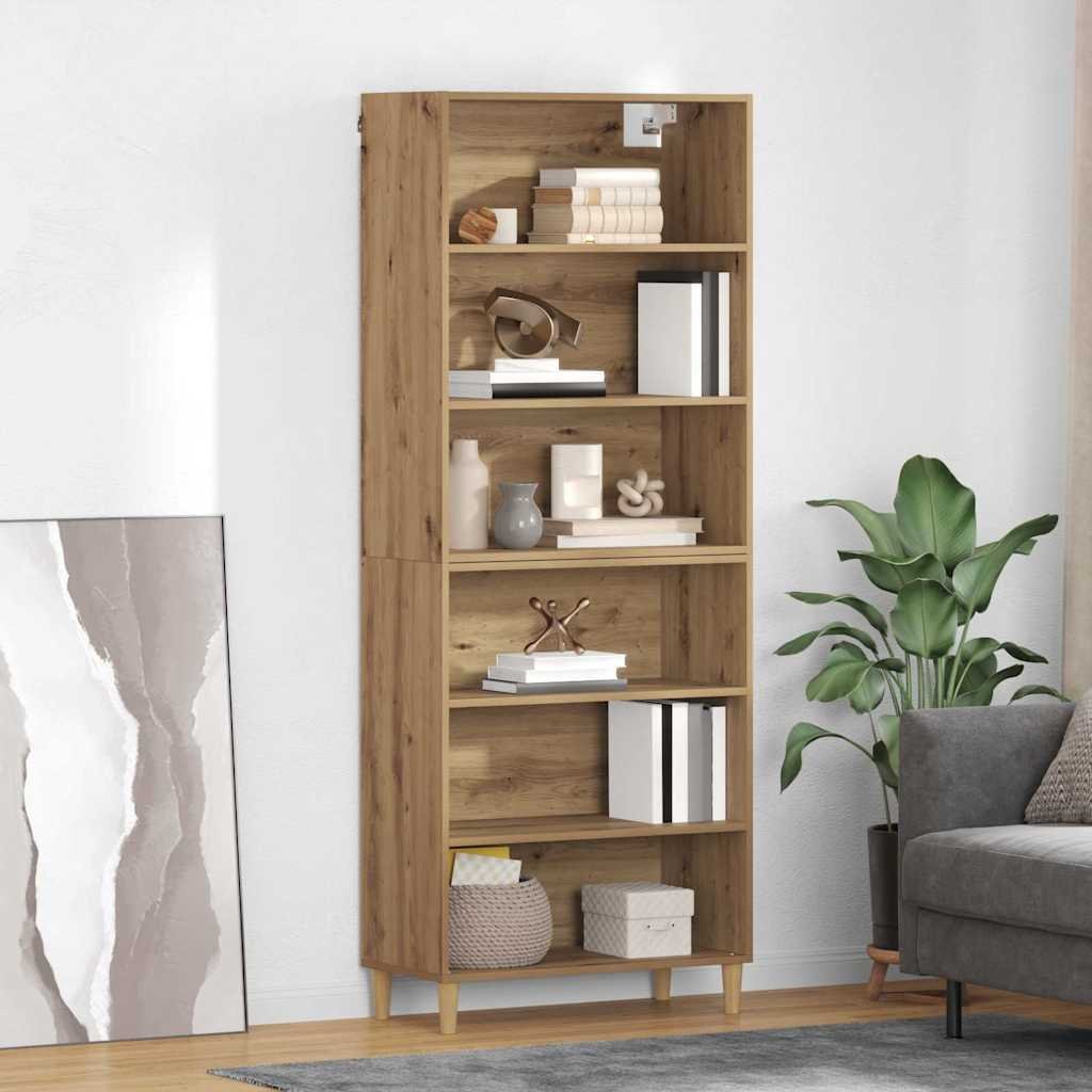 vidaXL Highboard Dąb rzemieślniczy 69,5 x 32,5 x 180 cm