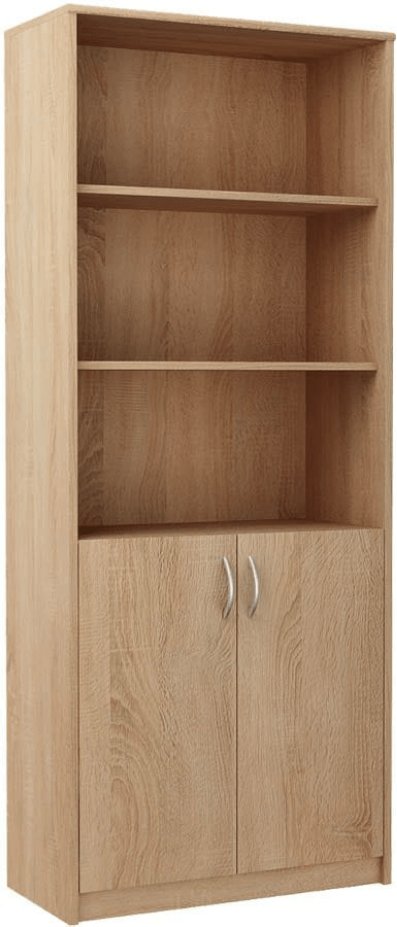 Regał biurowy, półki, Classic, 74x35x180 cm, dąb sonoma, mat | TYLETEGOTU