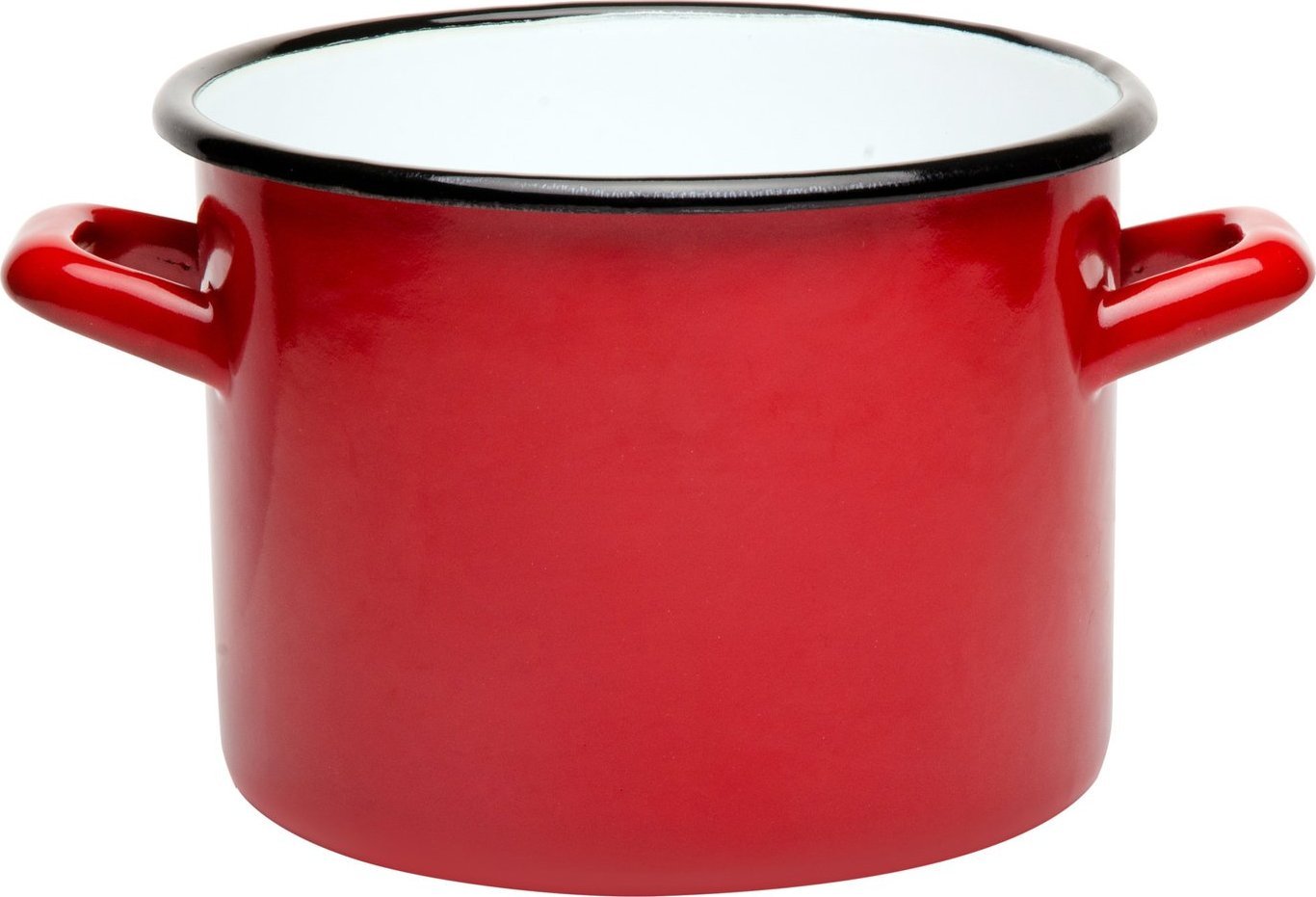 Emalia Pleszew Garnek emaliowany Emalia Polska Pleszew 22 cm 6,25 l czerwony