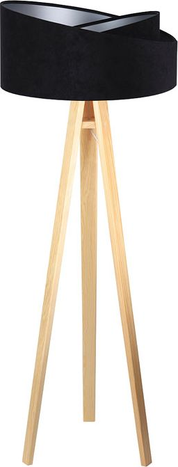 Lampa podłogowa Lumes Czarno-sosnowa asymetryczna lampa stojąca - EXX252-Diora