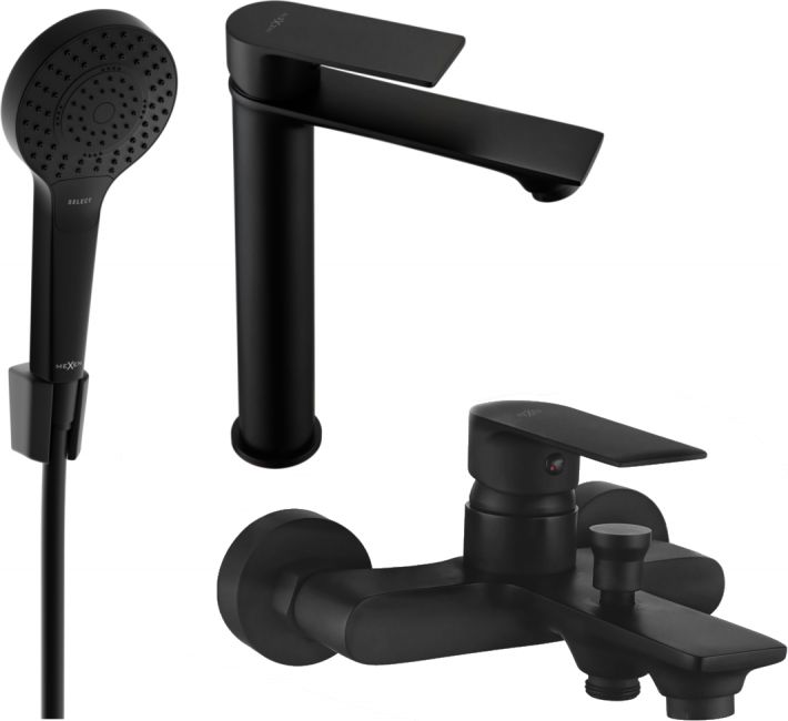 Mexen Mexen Royo R05 zestaw wannowy, czarny - 72213R05-70