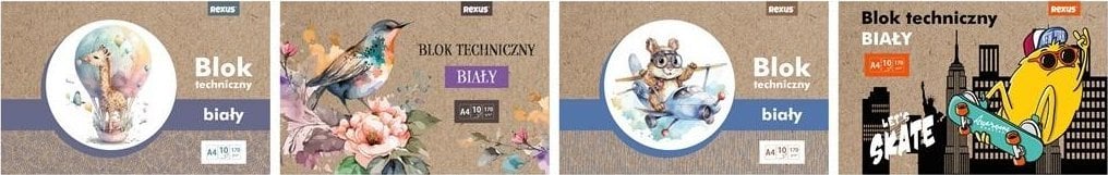 Teka Blok techniczny biały A4/10K Kraft Liner