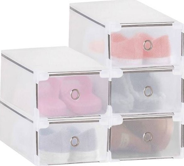Springos Organizer na buty 31x20,5x11 cm zestaw 5 szt. pudełka z otwieraną klapą UNIWERSALNY