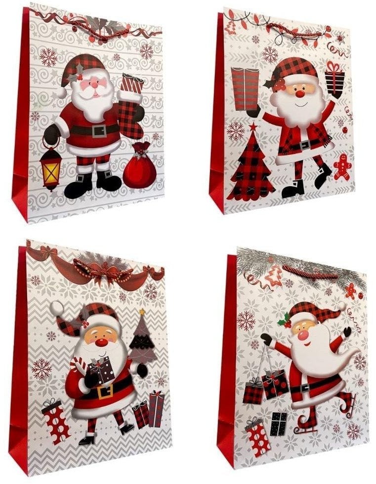 Torebka ozdobna prezentowa świąteczna 18x24x8,5cm JP DW10121C mix cena za 1 sztukę