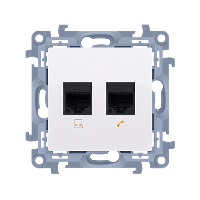 Kontakt-Simon Gniazdo komputerowe RJ45 kategoria 5e + telefoniczne RJ11 (C5T.01/11)