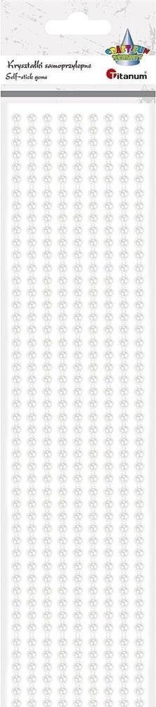 Titanum Kryształki samoprzylepne paski perełki białe 9szt