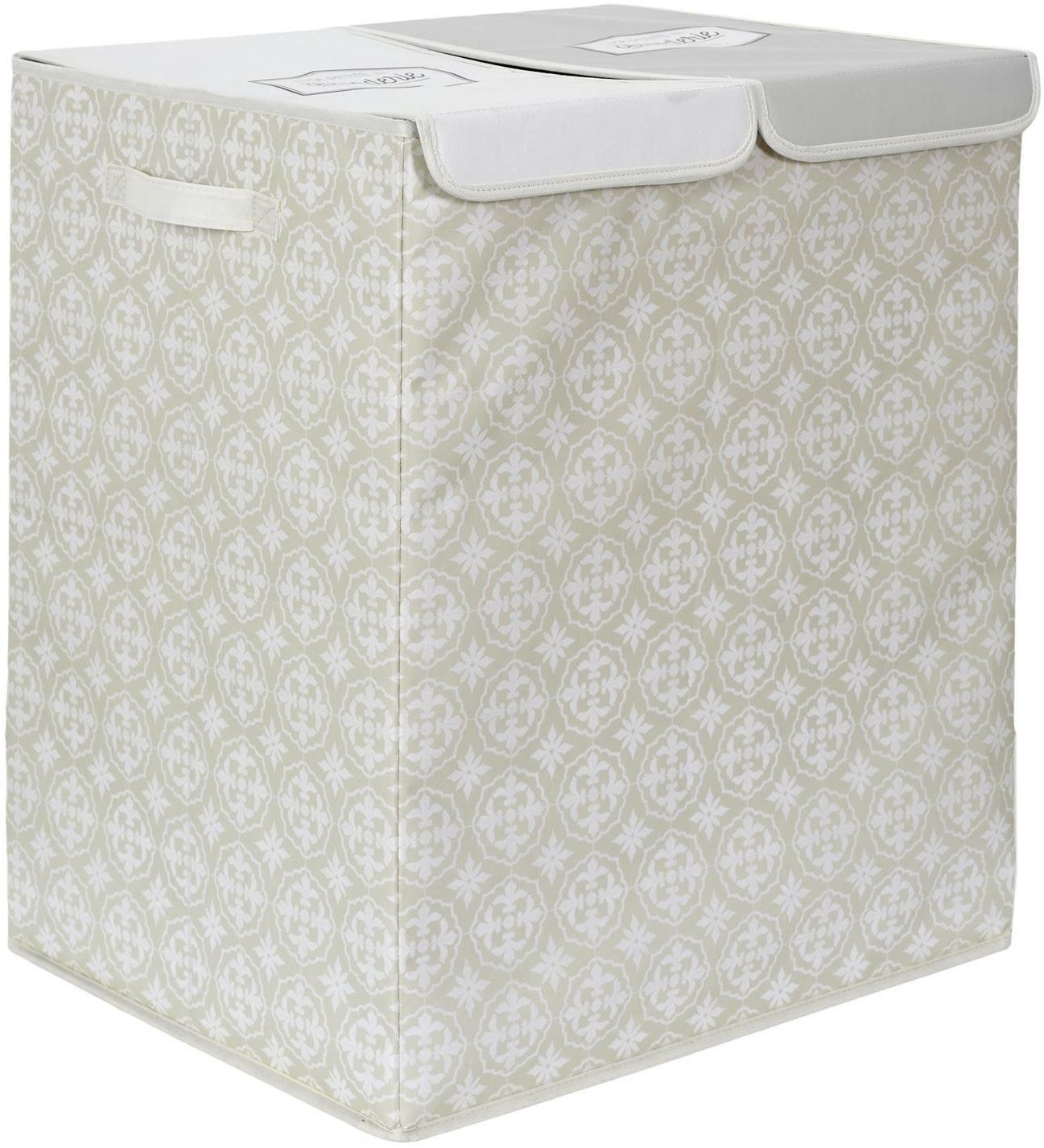 INTESI KOSZ NA PRANIE PODWÓJNY 50X41X57 SZARY TKANINA