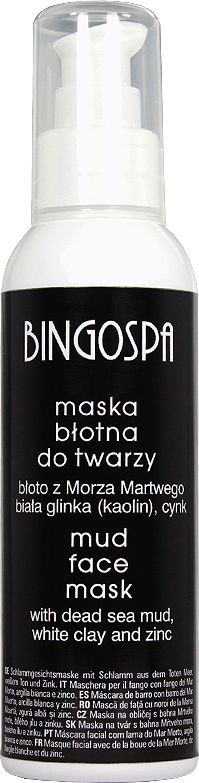 BingoSpa Maska błotna do twarzy - błoto z Morza Martwego, kaolin, cynk BingoSpa
