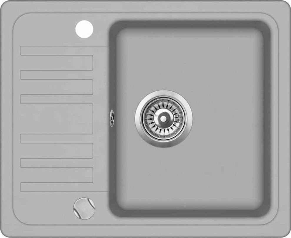 Zlewozmywak vidaXL Granitowy jednokomorowy, szary