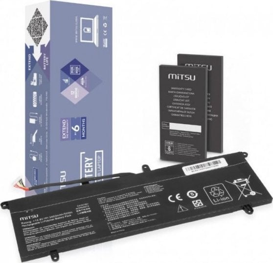 Mitsu Bateria C41N1901 do Asus ZenBook Duo 14 UX481F UX481FA UX481FL Series 3400 mAh (50 Wh) 14.8V (14.4V)