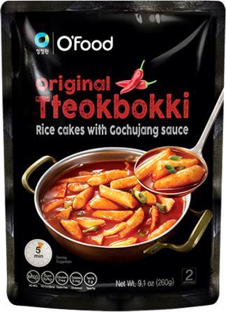 Chung Jung One Original Tteokbokki, kluski ryżowe w sosie gochujang 260g - O'Food