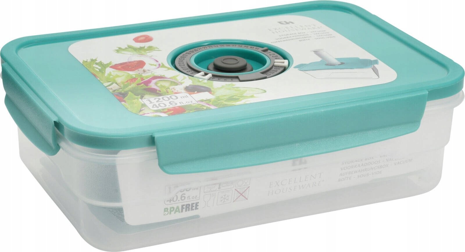 Excellent Houseware Szklany pojemnik do przechowywania żywności, z pokrywką