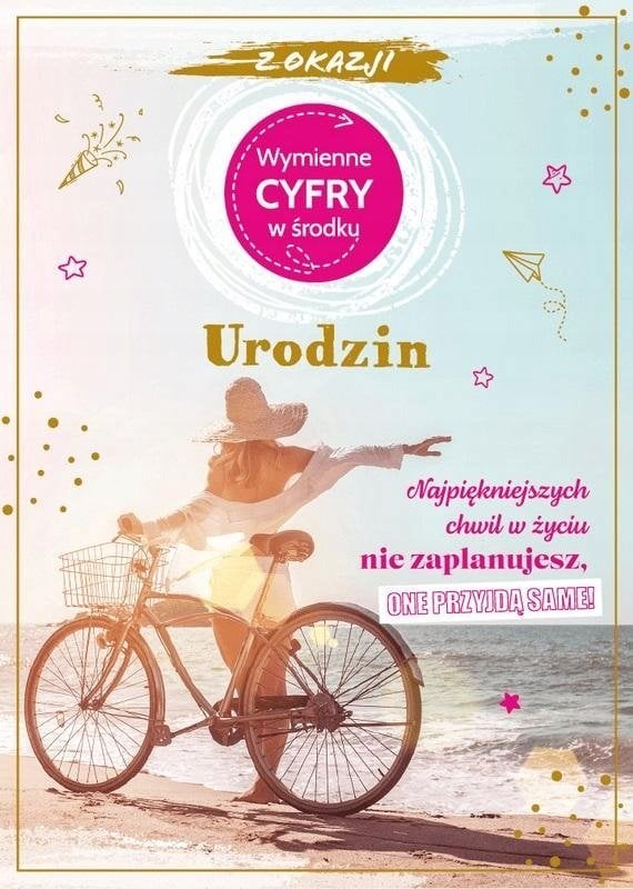 KUKARTKA Karnet Urodziny wymienne cyfry