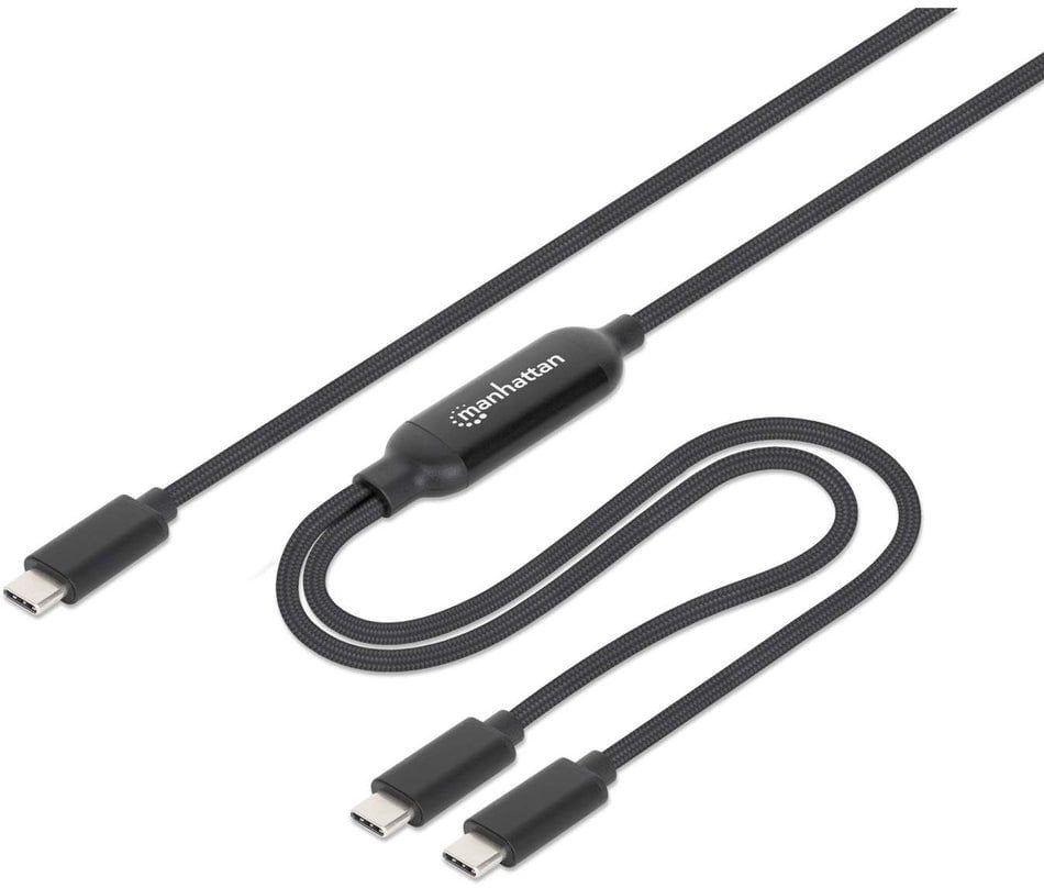 Kabel USB Manhattan USB-C - 2x USB-C 2 m Czarny (355810)