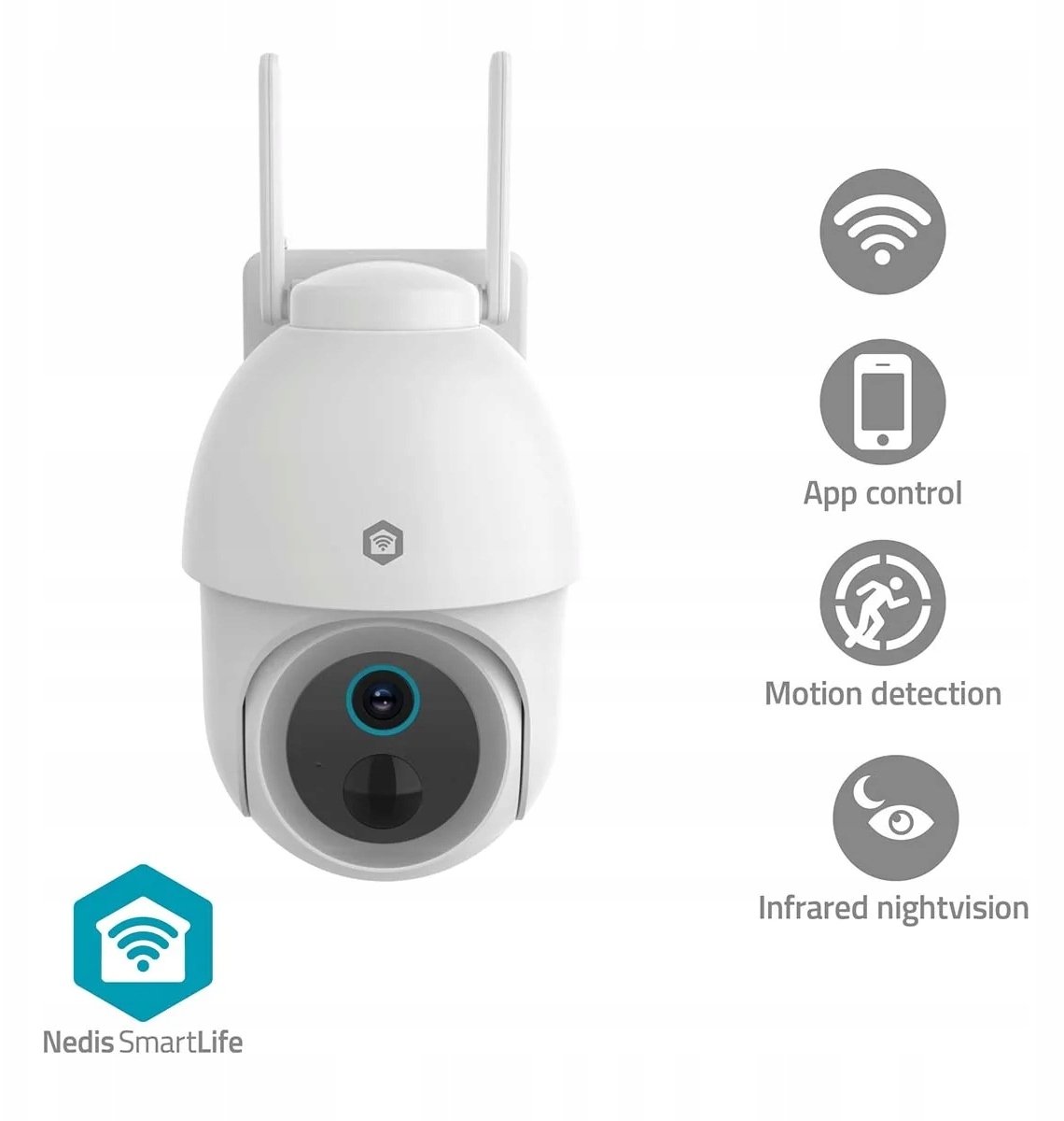 Kamera IP Nedis SmartLife kamera zewnętrzne | Spotlight | 3MP Full HD 1296p | Pan tilt | IP65