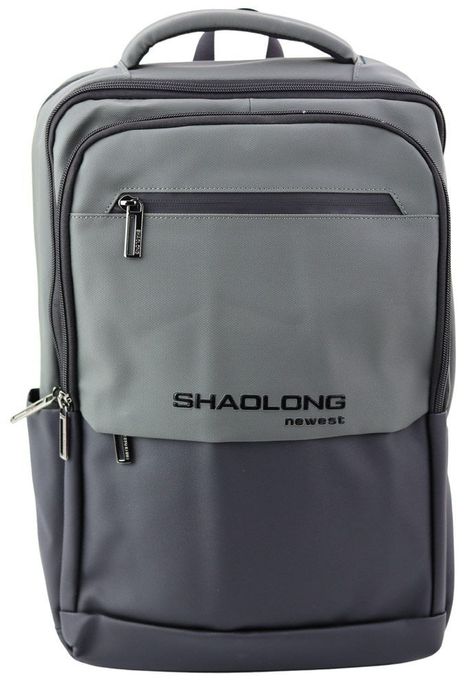 Plecak Miejski Biznesowy USB Kieszeń Na Laptopa Czarno Szary 16L