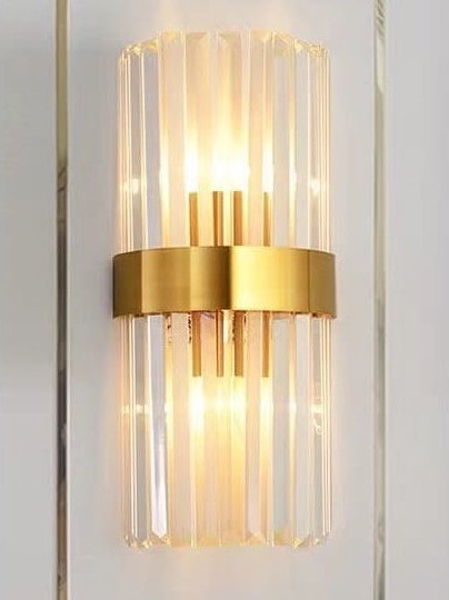 Kinkiet Copel Kryształowa lampa ścienna CGLUXITWALL do pokoju mosiądz