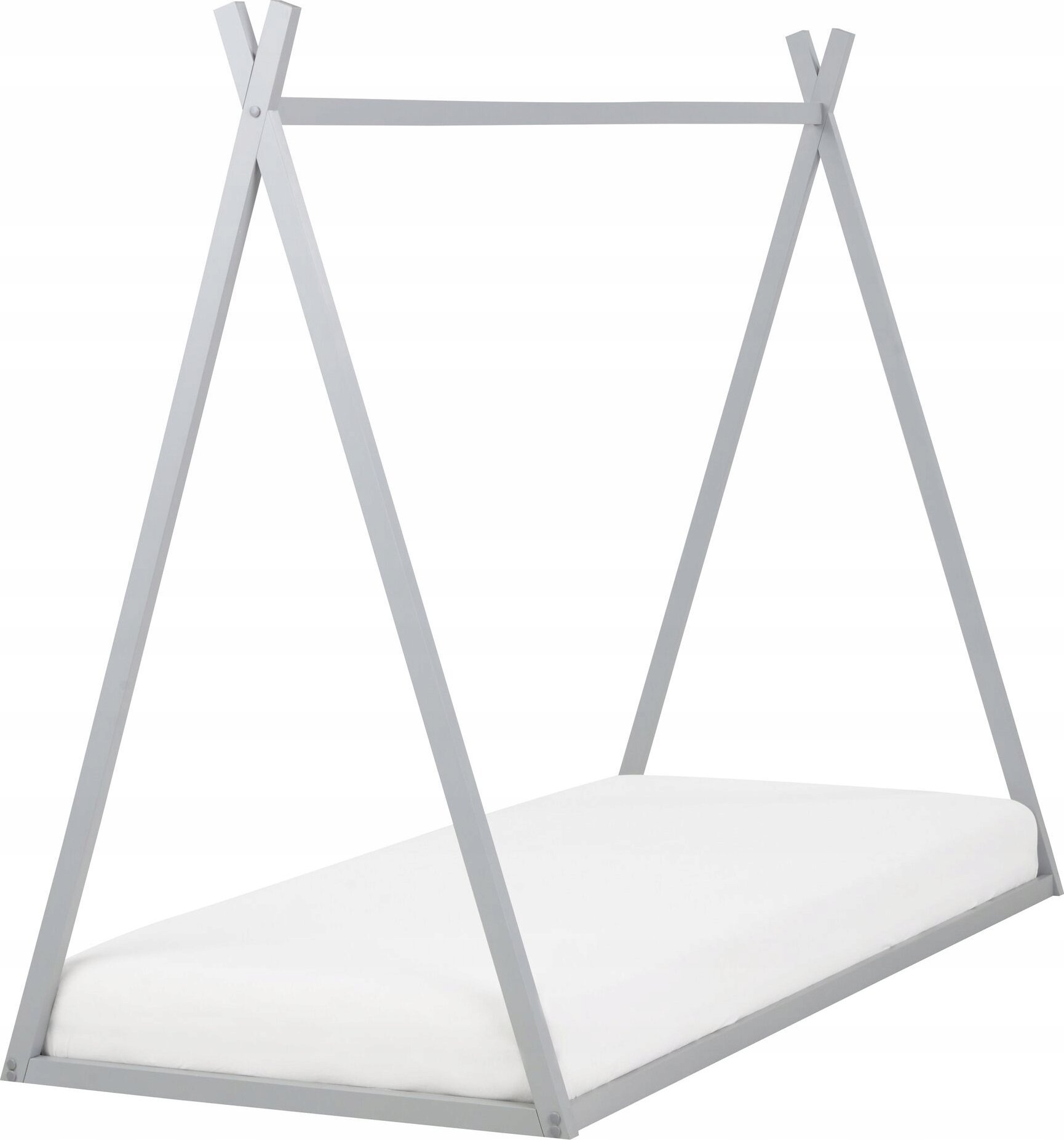 Beliani Łóżko dziecięce domek drewniane 90 x 200 cm szare SAURAT