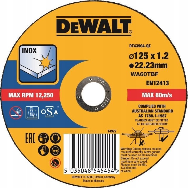 Dewalt DEWALT TARCZA METAL 125x1,2mm INOX
