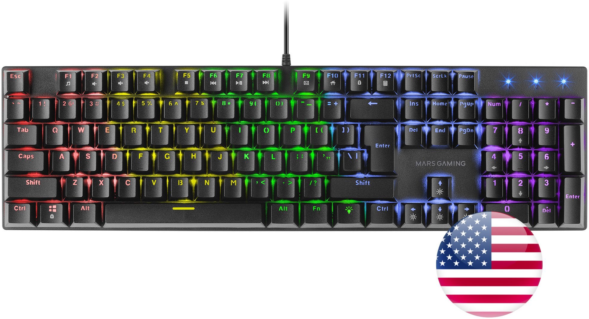 Mars Gaming MK422RUS Gaming Mechanical Keyboard RGB / Red Switch / US