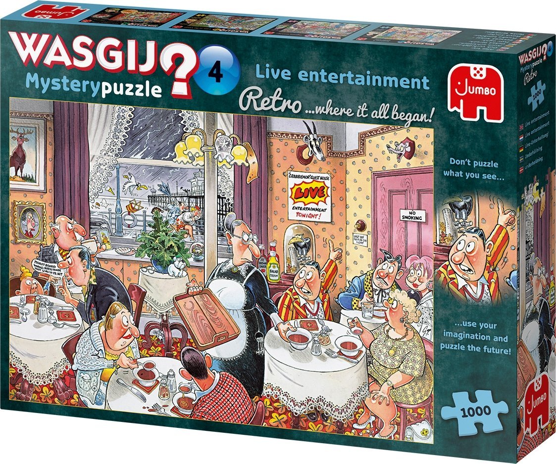Jumbo Wasgij Retro Mystery 4 Rozrywka na żywo! Rozrywka na żywo! Puzzle 1000 elementów (19177)