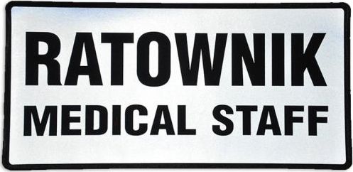 Polska Firma Emblemat RATOWNIK MEDICAL STAFF odblaskowy na rzepie 31 x 15 cm NOWY