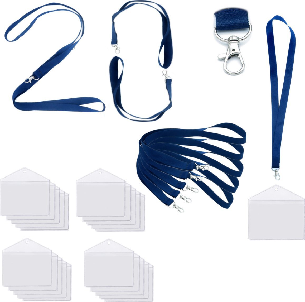 Stamal Identyfikator poziomy holder kieszonka 100x65mm +smycz 90cm x20kpl