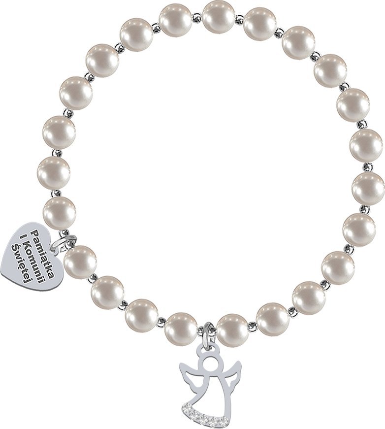 Radziszewska Jewellery I KOMUNIA ŚWIĘTA Bransoletka z Aniołem serce srebro GRAWER GRATIS