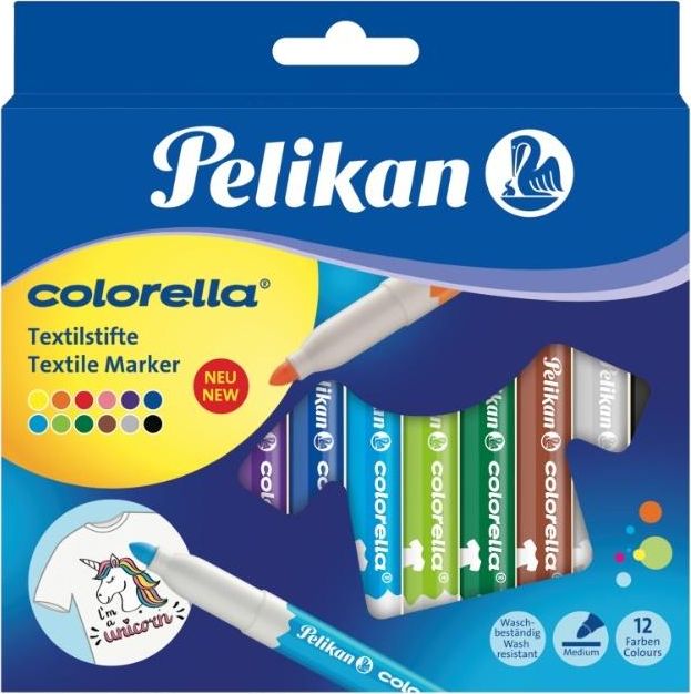 Pelikan Flamastry Colorella do tkanin 12 kolorów
