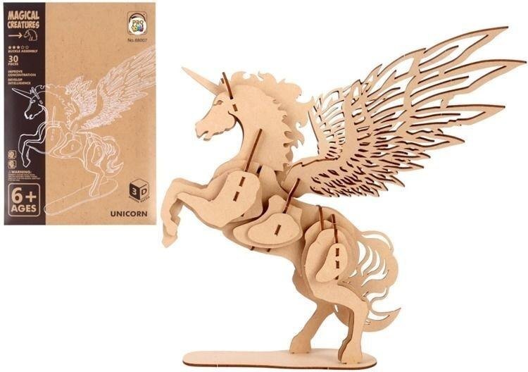 Puzzle drewniane 3D mityczne jednorożec