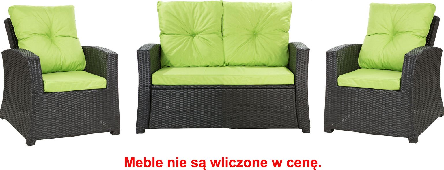 Setgarden Zestaw poduszek na meble ogrodowe rattanowe dla 4 osób rozmiar 112/52