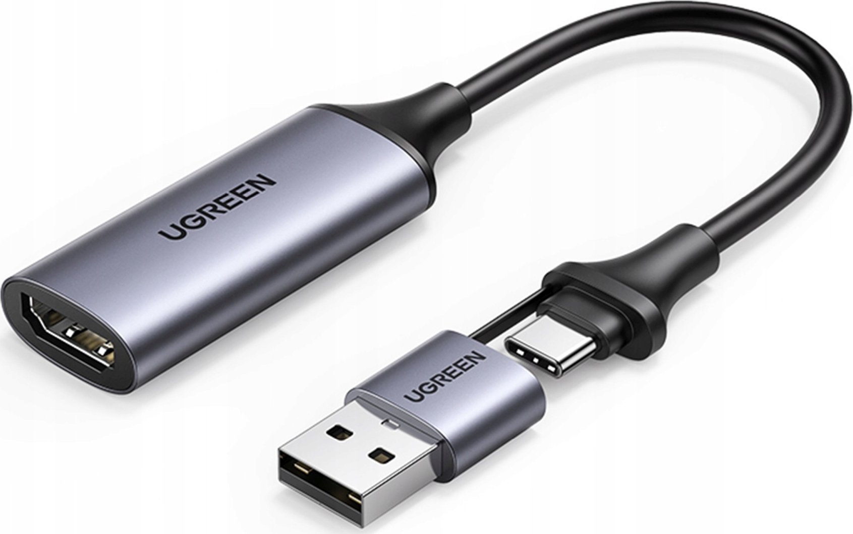 Adapter USB Ugreen 40189 USB-C - HDMI + USB-C Srebrny (40189)