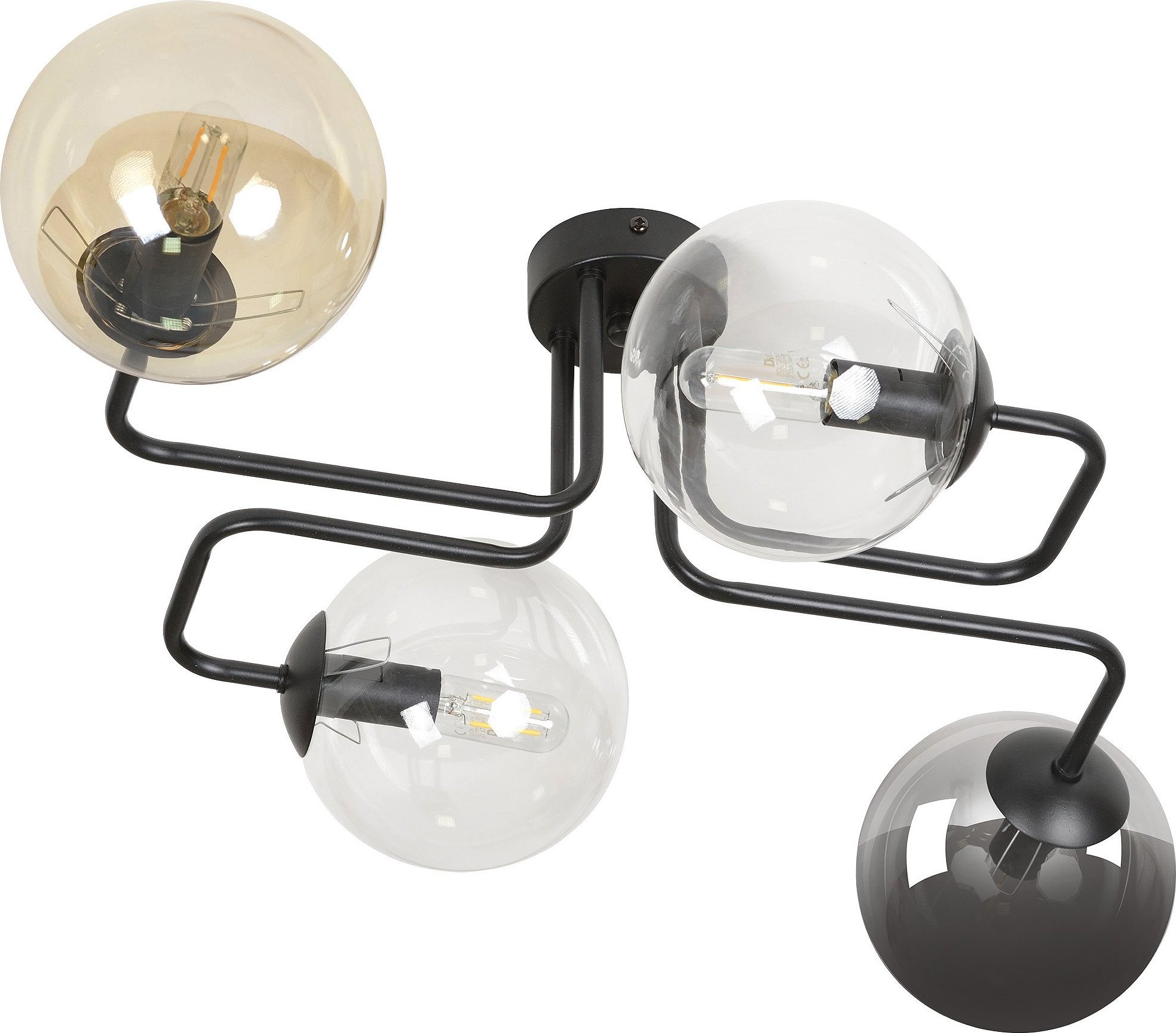 Lampa wisząca Orno BARI lampa wisząca, moc max.4x40W, E14, czarno-kolorowa (mix)