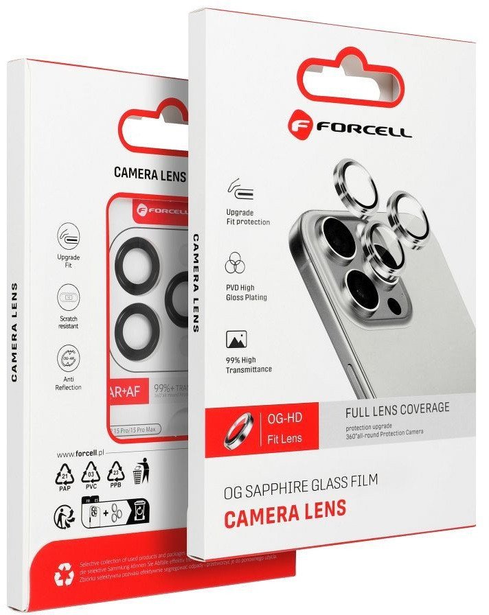 Szkło hartowane Forcell Premium do aparatu - do Samsung Galaxy S25 Plus Koralowy Czerwony