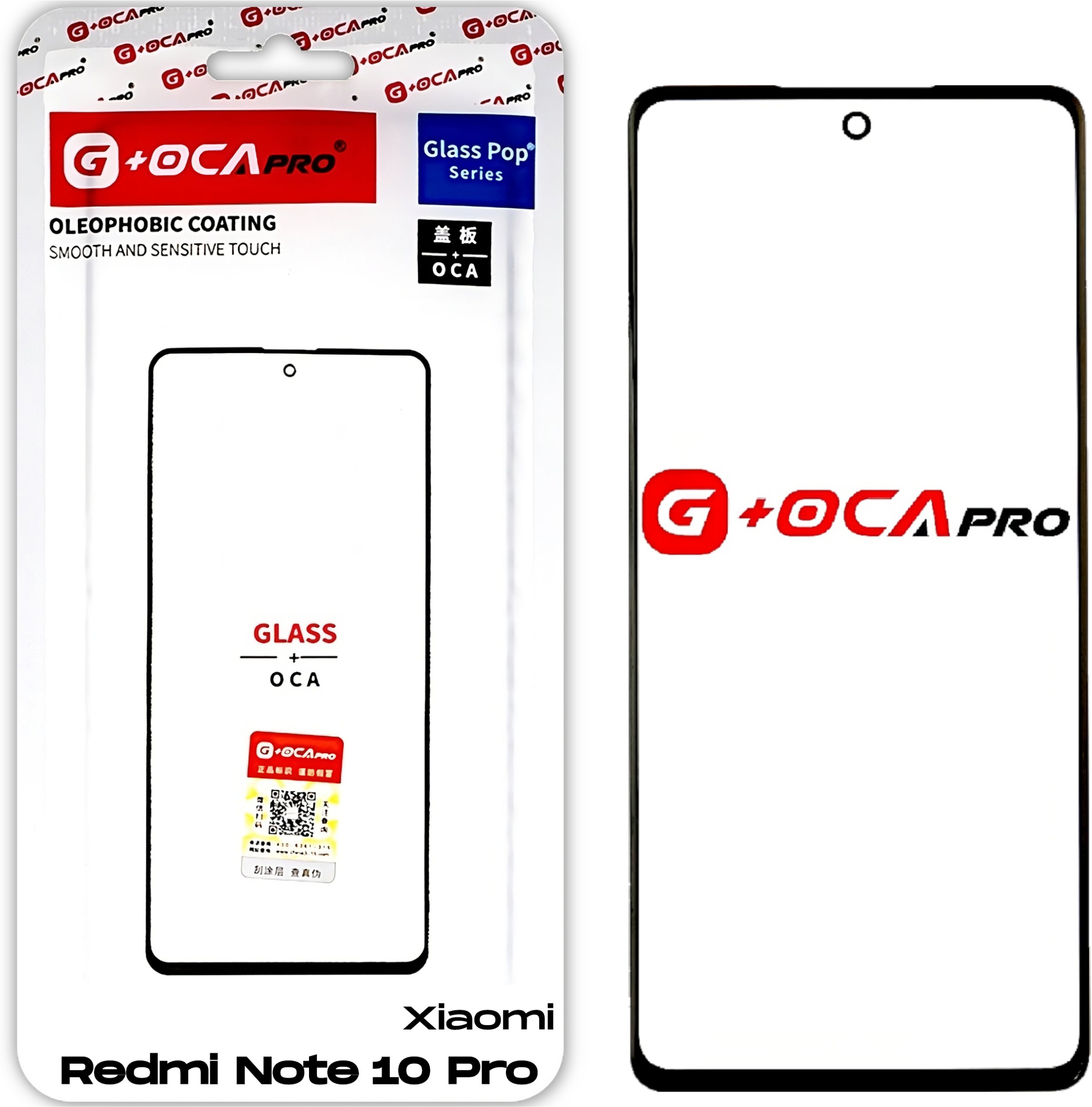 Xiaomi Redmi Note 10 Pro Szyba z Klejem OCA do Refabrykacji Zbitego Ekranu