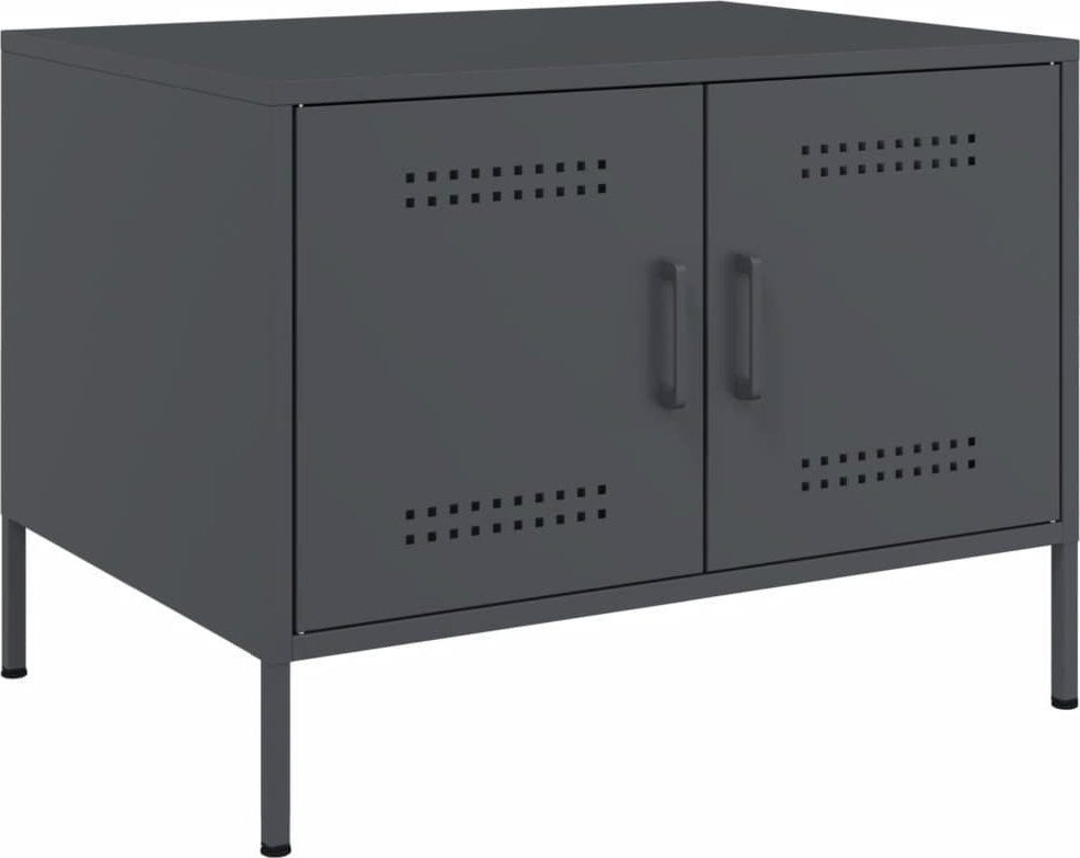 vidaXL Stolik kawowy, antracyt, 68x50x50,5 cm, stal walcowana na zimno