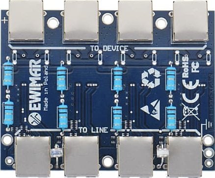 Ewimar Moduł LAN z zabezpieczeniem przeciwprzepięciowym EXT z ochroną PoE EWIMAR PTF-54-EXT/PoE