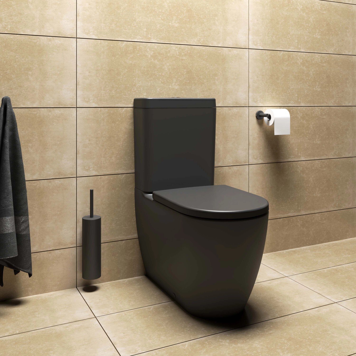 TOILET ARC WITH TANK BLACK MATT