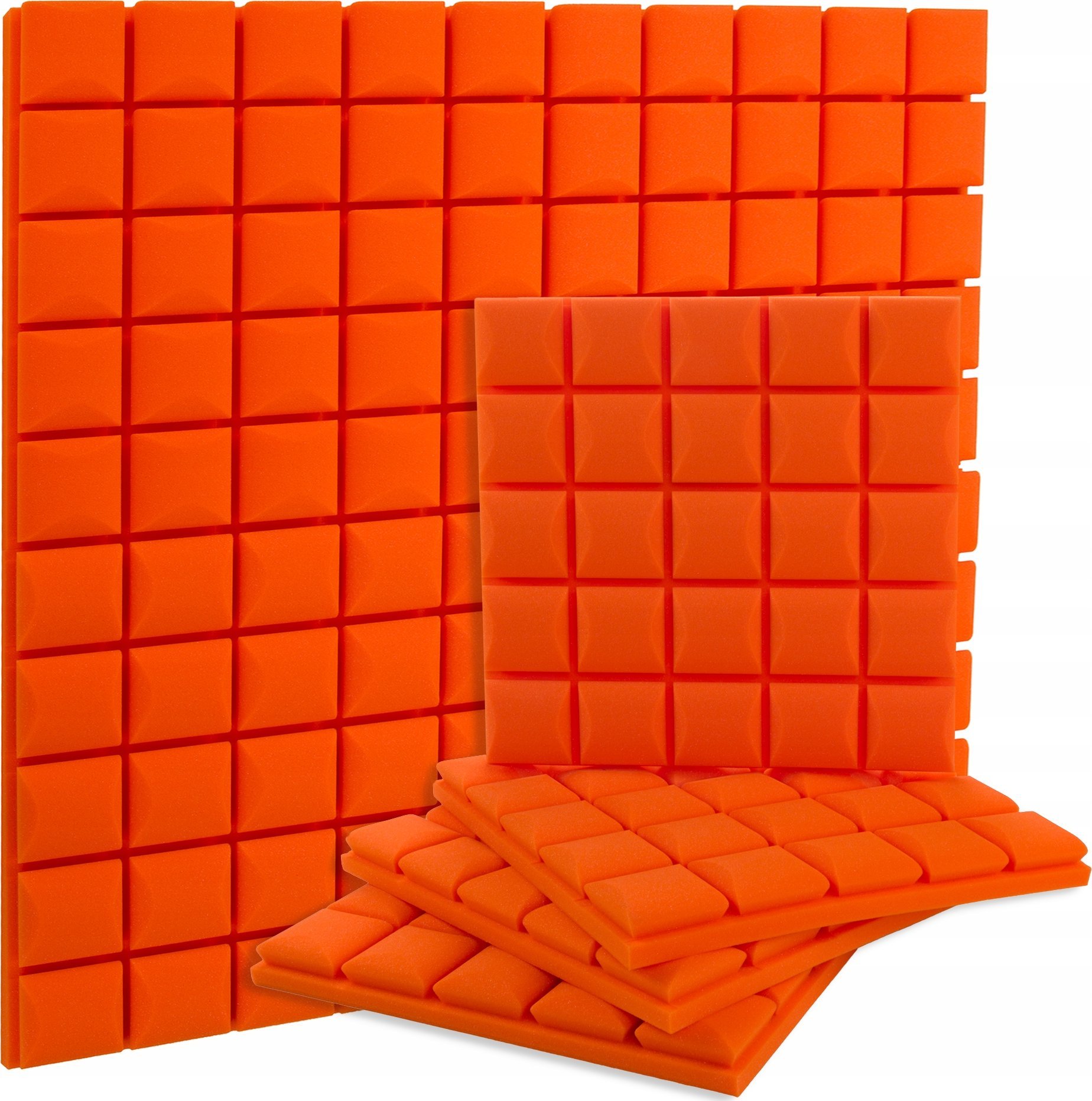 Pianka wygłuszająca KOSTKA pomarańczowa 5cm 1m2 panel dekoracyjny do mieszkania