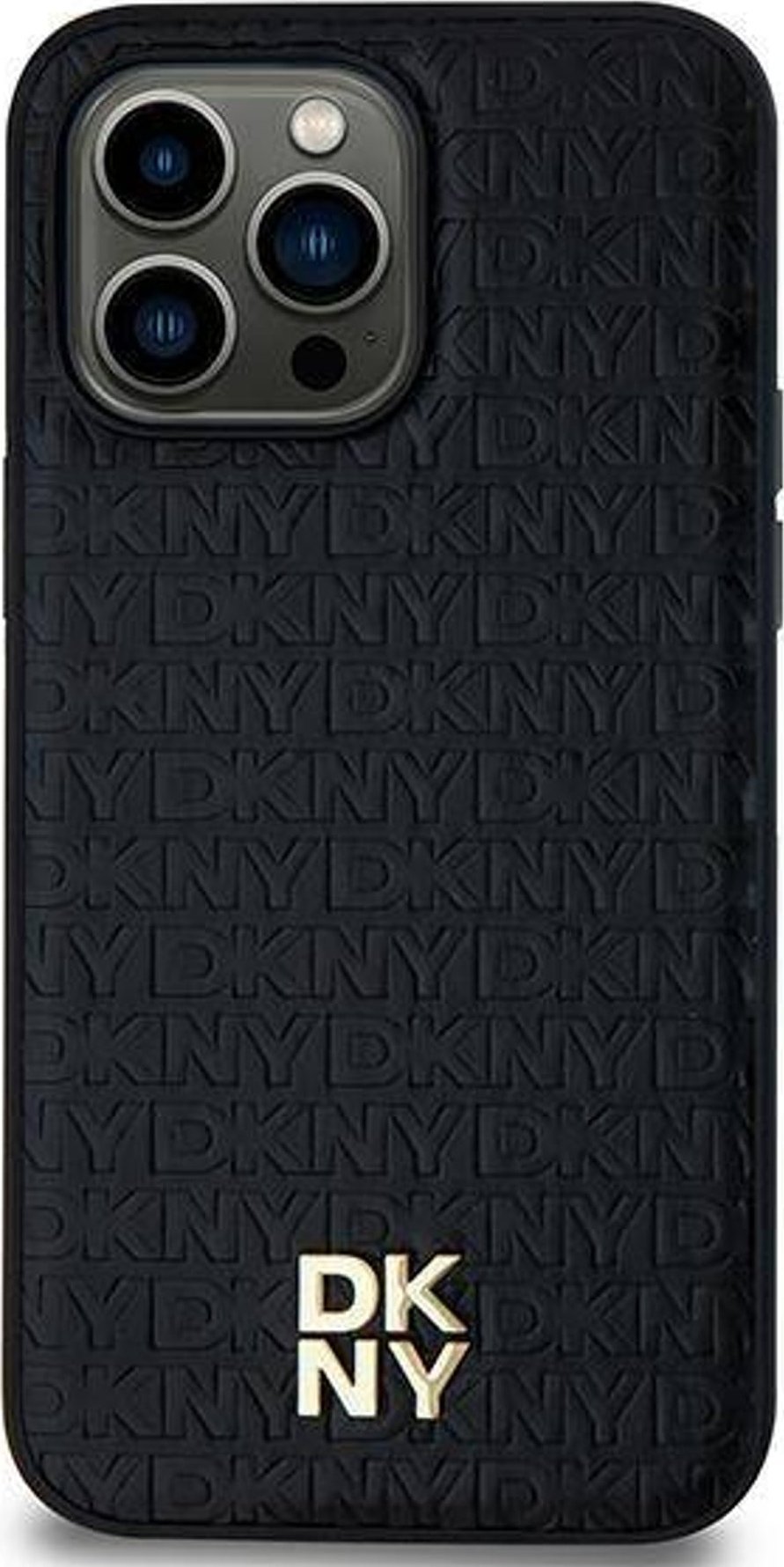 DKNY DKHMS24MPSHRPSK S24+ S926 czarny/black hardcase Leather Pattern Metal Logo MagSafe
